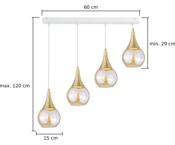 Пендел LACRIMA WHITE 4xE27/60W/230V