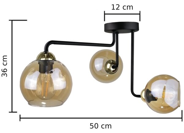 Полилей за повърхностен монтаж MONDE GOLD 3xE27/60W/230V