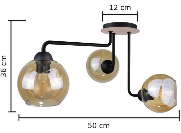 Полилей за повърхностен монтаж MONDE WOOD 3xE27/60W/230V