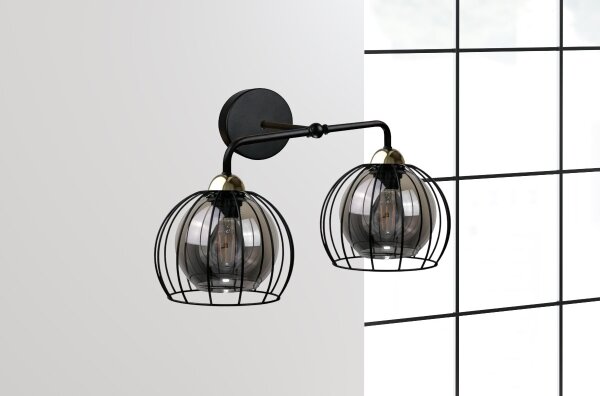 Аплик SOLO BLACK 2xE27/60W/230V черен/златист