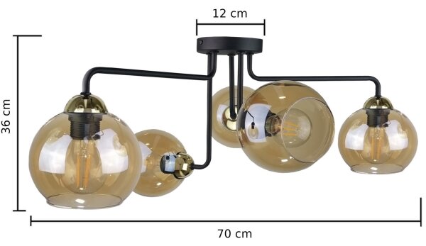 Полилей за повърхностен монтаж MONDE GOLD 5xE27/60W/230V