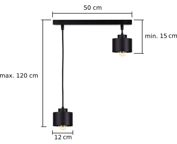 Пендел SIMPLY BLACK 2xE27/60W/230V