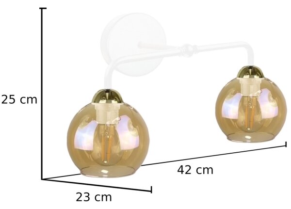 Аплик MELLE WHITE 2xE27/60W/230V