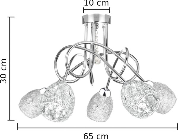 Полилей за повърхностен монтаж TWIST CRYSTAL 5xE14/40W/230V