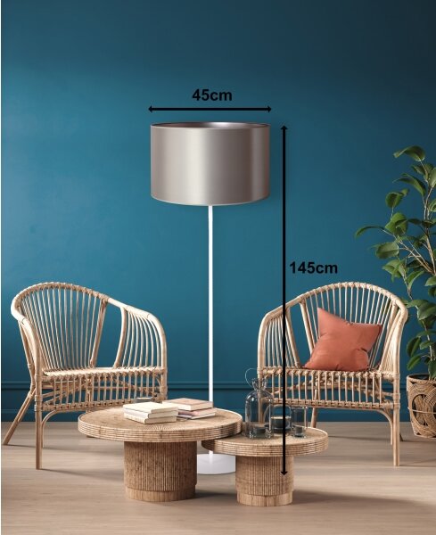 Duolla - Лампион CANNES 1xE27/15W/230V Ø 45 см сребрист/бял