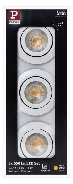 Paulmann 92985 - К-кт 3бр.LED/4,8W Димируеми лунички 230V