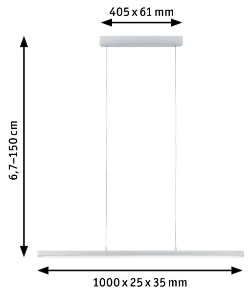 Paulmann 79900 - LED/42W Димируем пендел LENTO 230V матов хром