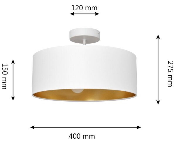 Полилей ALBA 3xE27/60W/230V бял/златист