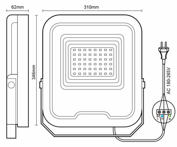 LED Прожектор PROFI LED/200W/180-265V 5000K IP65