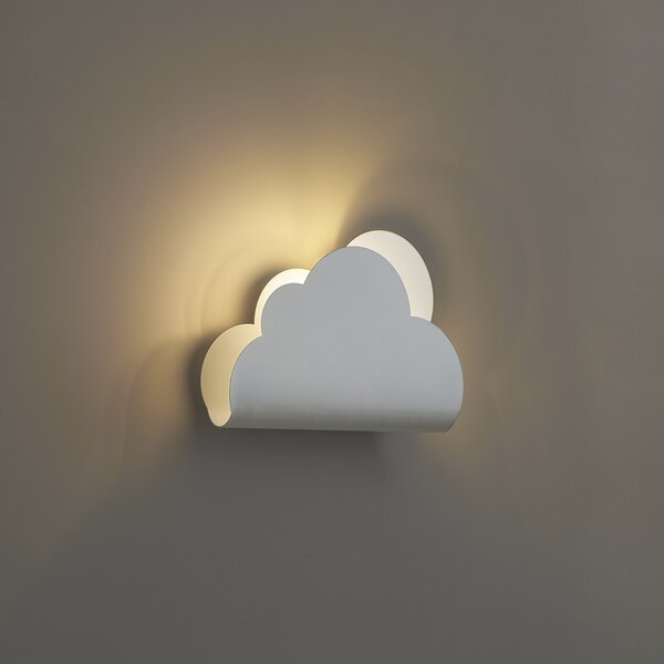 Детска стенна лампа бял облак със слънце - Cloudy