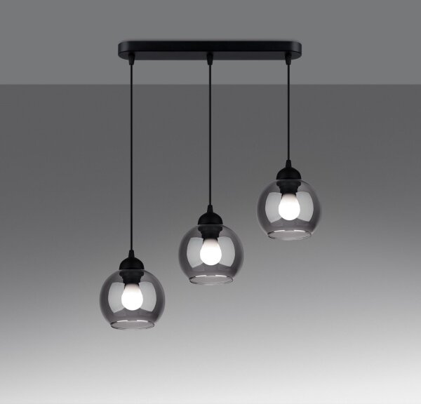 Sollux SL.1142 - Пендел ALINO 3xE27/60W/230V черен