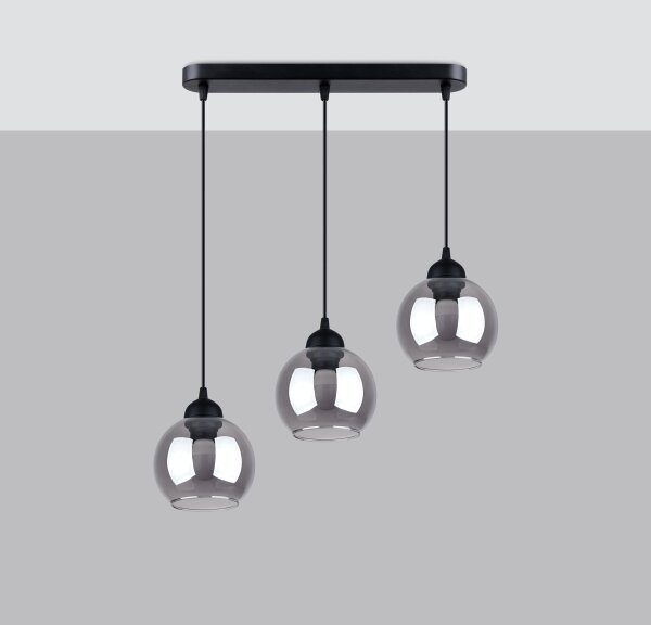 Sollux SL.1142 - Пендел ALINO 3xE27/60W/230V черен