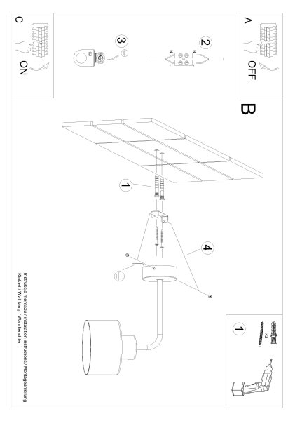 Sollux SL.1129 - Аплик SAVAR 1xE27/60W/230V черен