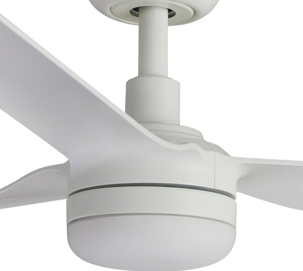FARO BARCELONA LED тавански вентилатор Punt M, бял, DC, безшумен, Ø 130 см, CCT, Затъмняване, Бял, Дневна/трапезария, Метал, Модерен
