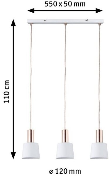 Paulmann 79657 - 3xE14/20W Пендел NEORDIC HALDAR 230V