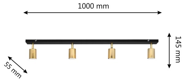 LED Спот TUNE 4xGU10/4,8W/230V златист/черен