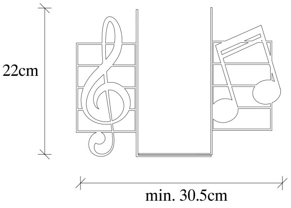 Стопер за книги 22x35,5 см черен