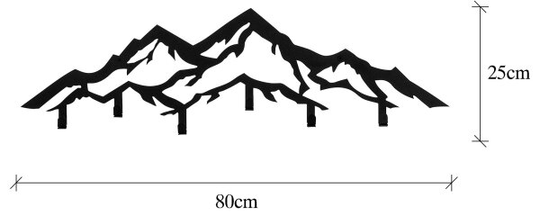 Стенна закачалка 25x80 см планини