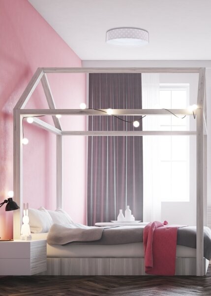 LED Димируем плафон GALAXY KIDS LED/24W/230V звезди розов/бял + д.у