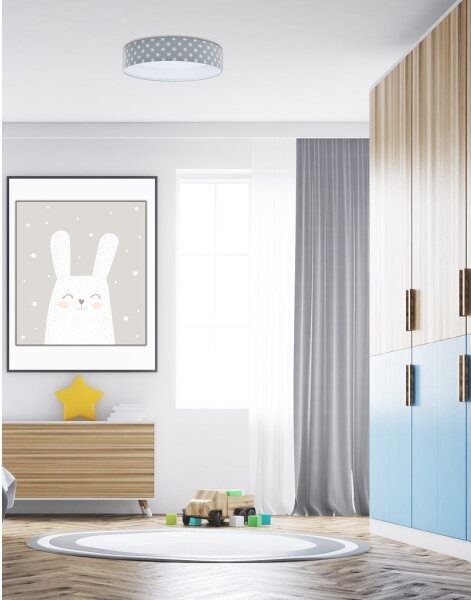 LED Димируем плафон GALAXY KIDS LED/24W/230V звезди сив/бял + д.у