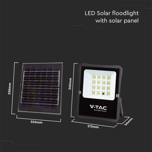 LED външен соларен прожектор 12W, 3,2V, 4000K, IP65