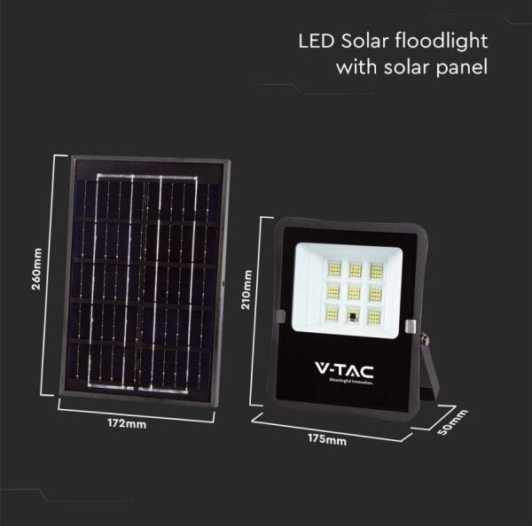 LED външен соларен прожектор LED/6W/3,2V 6400K IP65