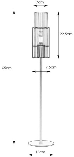 Markslöjd 108556 - Настолна лампа TUBO 1xE14/40W/230V 65 см черна/прозрачна