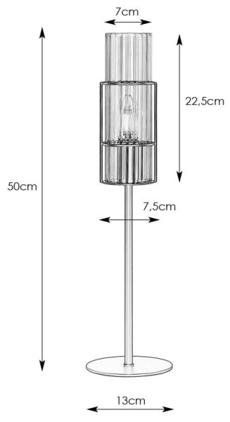 Markslöjd 108557 - Настолна лампа TUBO 1xE14/40W/230V 50 cm лъскав хром/прозрачен