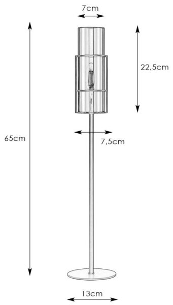 Markslöjd 108560 - Настолна лампа TORCIA 1xE14/40W/230V 65 см черна