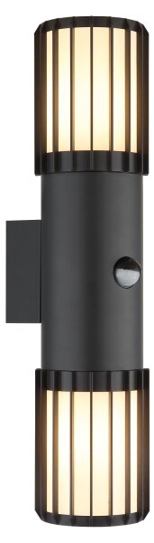 Globo 32160-2S - Външен стенен осветител с датчик MERVIN 2xE27/15W/230V IP54