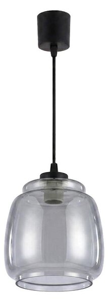 Brilagi - LED полилей на стоманено въже R GLASS 1xE27/60W/230V Ø 26 см черен/димчато сив