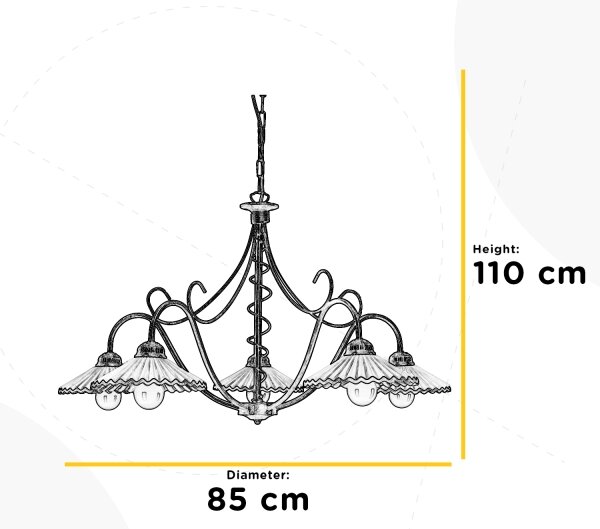 ONLI - Пендел ROSINA 5xE14/6W/230V