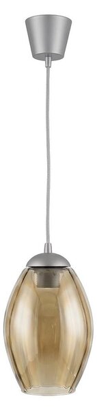 Brilagi - LED полилей на кабел GLASS 1xE27/60W/230V Ø 17 см сребрист/опушено бежово
