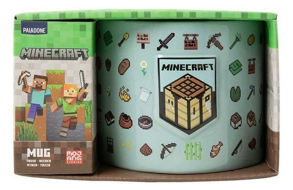 Чаша Paladone Minecraft Embossed, 400ml, бяла