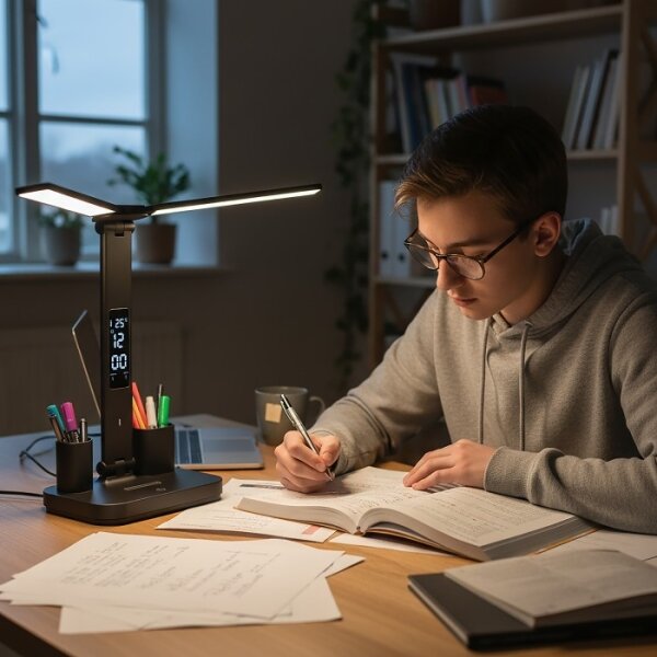 LED димируема презареждаема настолна лампа NOBLITE P LED/5W/5V 3000/4000/6000K 2200mAh черна