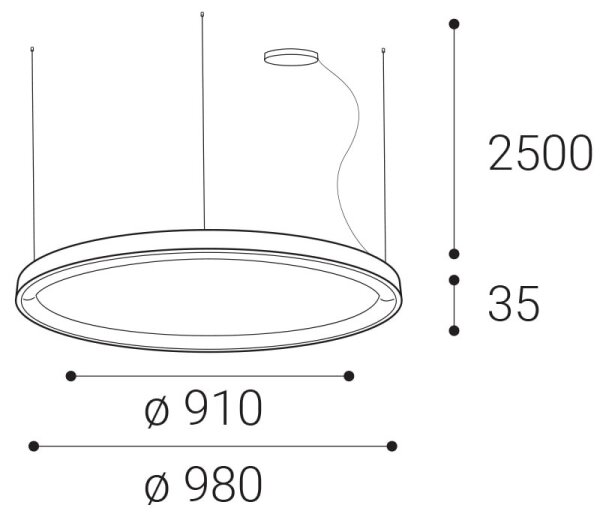 LED2 - LED Димируем пендел BELLA LED/80W/230V 3000K/4000K бял