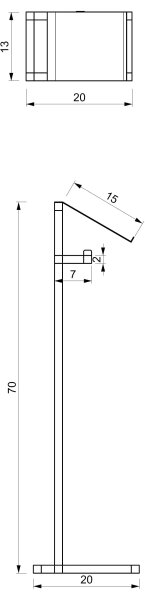 Поставка за тоалетна хартия 71x20 см черна