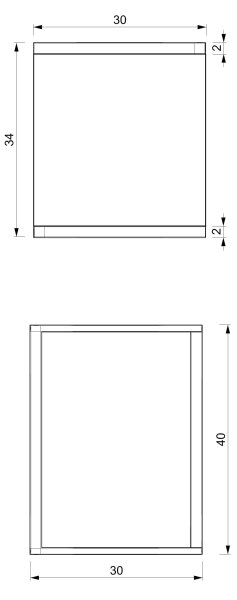 Стойка за цветя 40x30x34 см бял