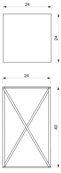 Стойка за цветя 40x24 см златист