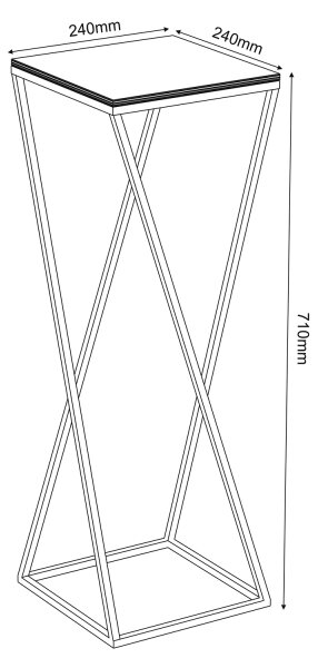 Стойка за цветя 70x24 см бял