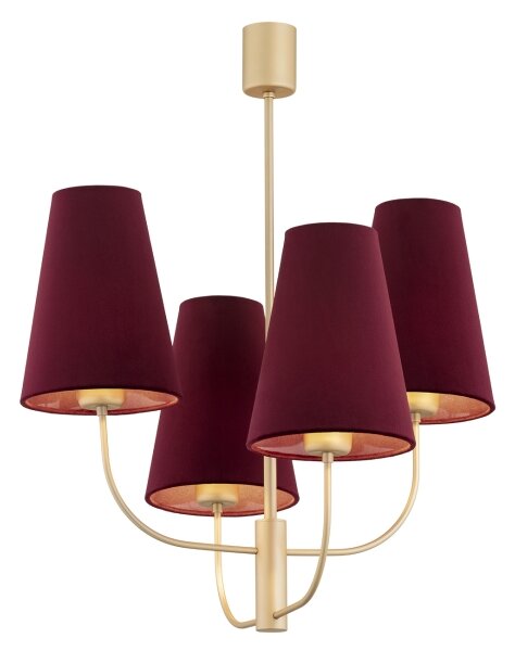 Argon 1827 - Висящ полилей SAFIANO 4xE27/15W/230V бордо