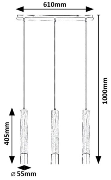Rabalux 72133 - Пендел BRAULIA 3xGU10/50W/230V бук