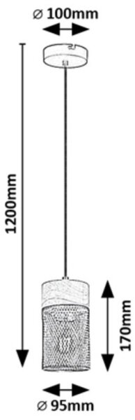 Rabalux 72043 - Пендел CALLUM 3xE27/25W/230V бук