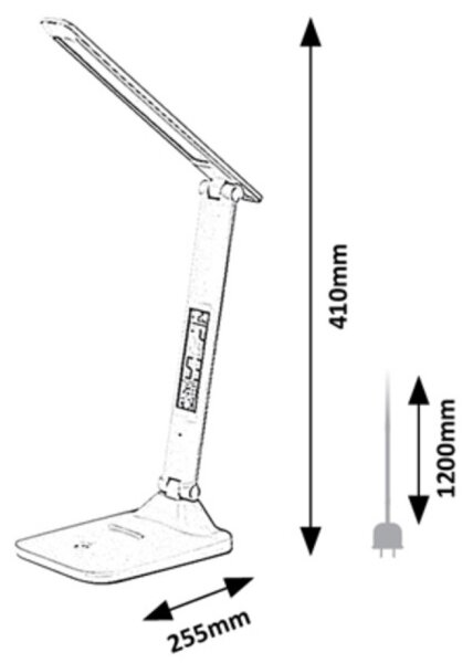 Rabalux 74015 - LED Димируема настолна лампа с дисплей DESHAL LED/5W/5V