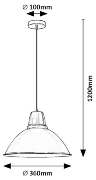 Rabalux 72013 - Пендел WILBOUR 1xE27/60W/230V черен