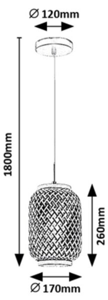 Rabalux 72091 - Пендел ADALLA 1xE27/40W/230V ратан