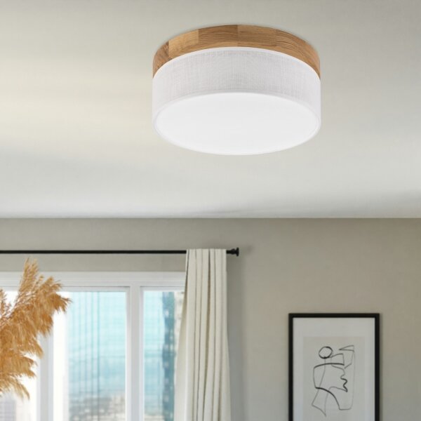 Brilagi - LED таванен плафон BELLADONNA LED/20W/230V, диаметър 30 см, бял/дъб
