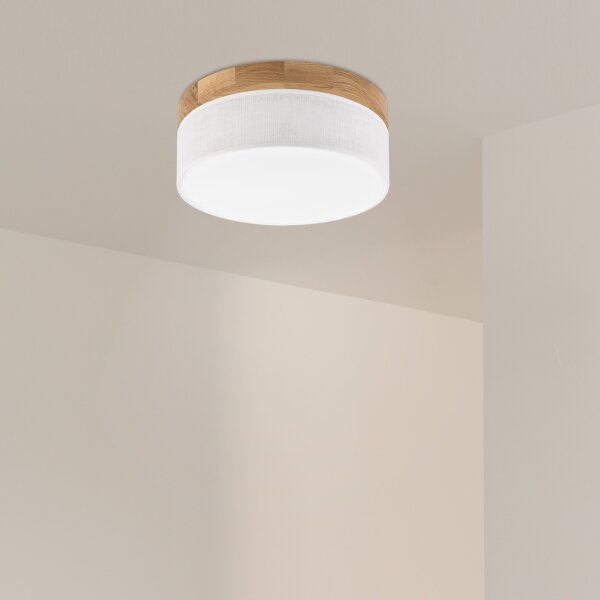 Brilagi - LED таванен плафон BELLADONNA LED/20W/230V, диаметър 30 см, бял/дъб