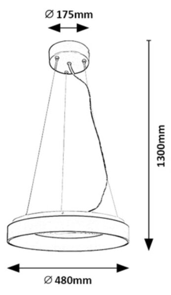 Rabalux 72002 - LED Димируем пендел CEILO LED/38W/230V бял + д.у