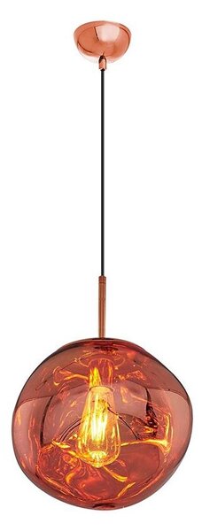 Висяща лампа на кабел CRUMPLED 1xE27/24W/230V Ø 26 см, медна
